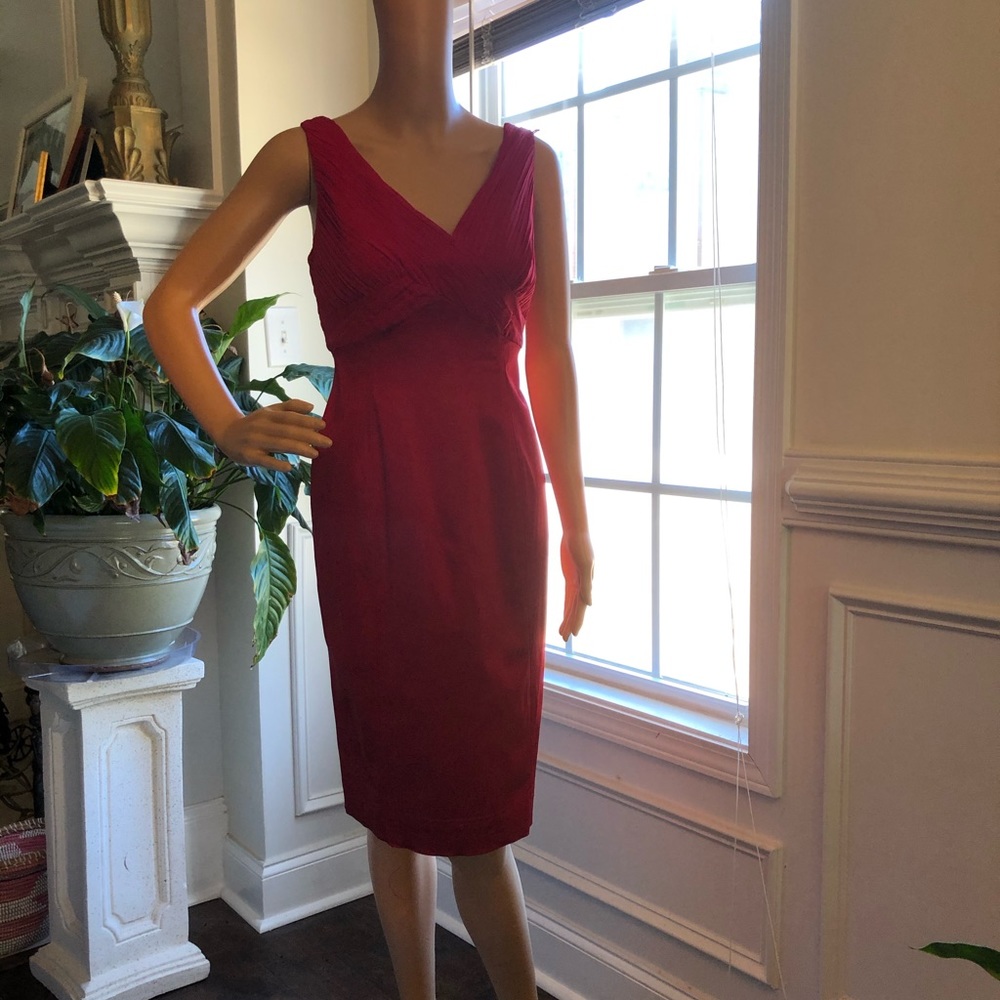 Red midi party dress